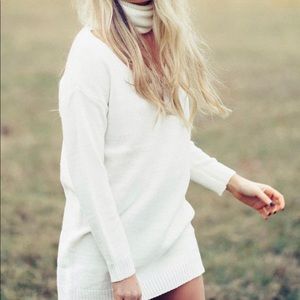 White sweater dress